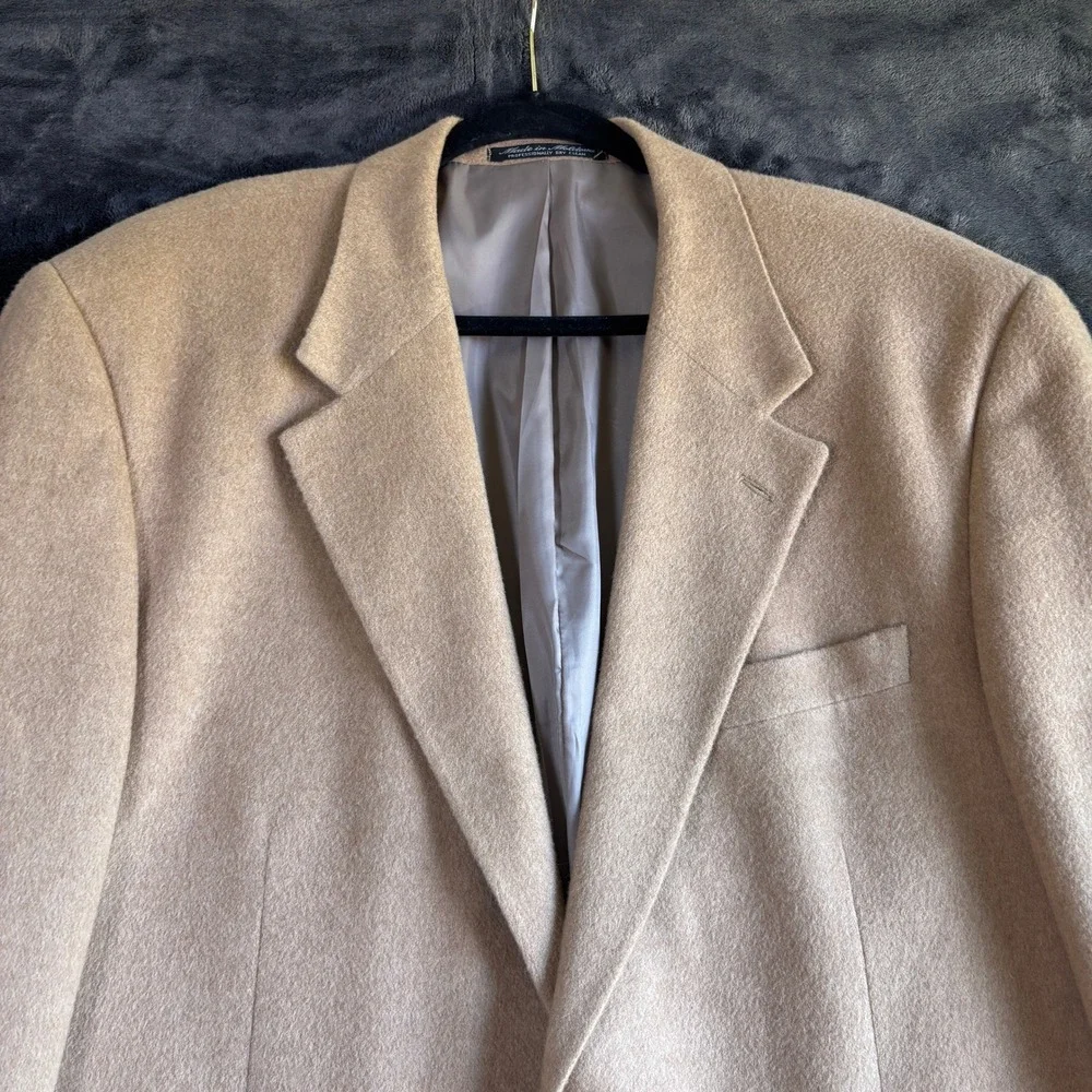 Tailors Row Deansgate Mens 46R 100% Camel Hair Wool Blazer Sport Coat Tan Camel
